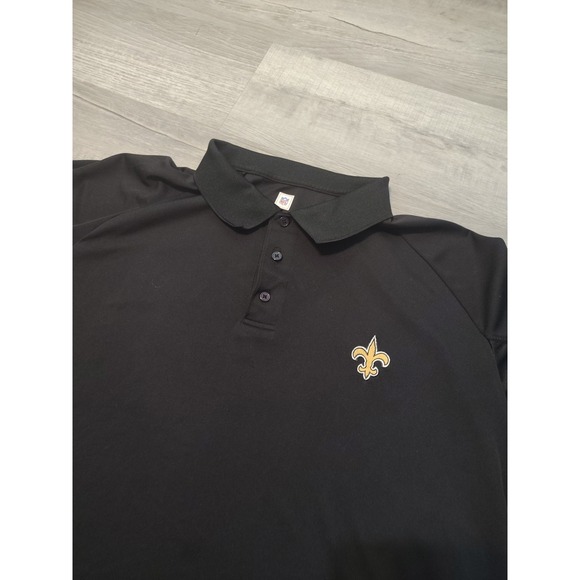 New Orleans Saints Polo Shirt Black XXXL 3XL Stretch Performance NFL - Picture 1 of 7